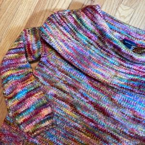 EUC Lane Bryant rainbow striped turtle neck sweater size 14/16